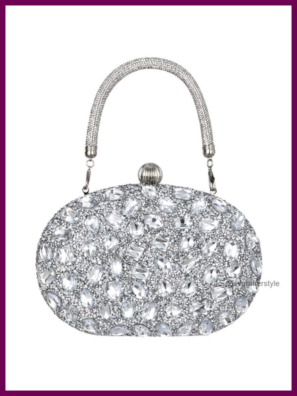 Rhinestone Clutch Evening Bag with Detachable Chain Strap